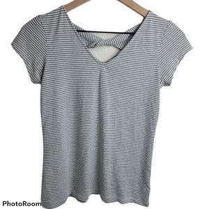 Rachel Zoe | Women's Stripe Twist Back Striped Vneck Summer Shirt